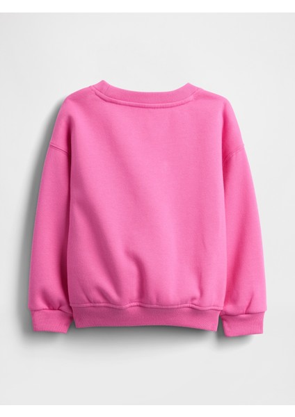 Kız Bebek Pembe Vintage Yumuşak Logo Sweatshirt modelleri