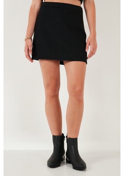 Pamuk ve Yün Karışımlı Slim Fit Mini Boy Tüvit Etek Bayan Etek 611AU086 fiyatları