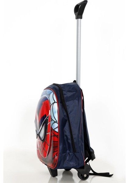 Erkek Çocuk Ana Sınıfı Çek Çekli Spiderman Örümcek Adam Kabartmalı Okul Çantası modelleri