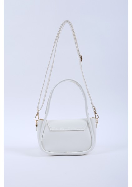 Beyaz SHK198 Suni Deri ,tek Bölmeli, Çıtçıtlı Ayarlanabilir Askılı El, Kol ve Omuz Çantası fırsatları