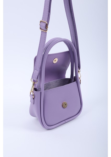 Lila SHK198 Suni Deri ,tek Bölmeli, Çıtçıtlı Ayarlanabilir Askılı El, Kol ve Omuz Çantası indirimleri