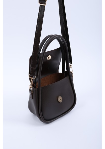 Kahve Rengi SHK198 Suni Deri ,tek Bölmeli, Çıtçıtlı Ayarlanabilir Askılı El, Kol ve Omuz Çantası indirimleri