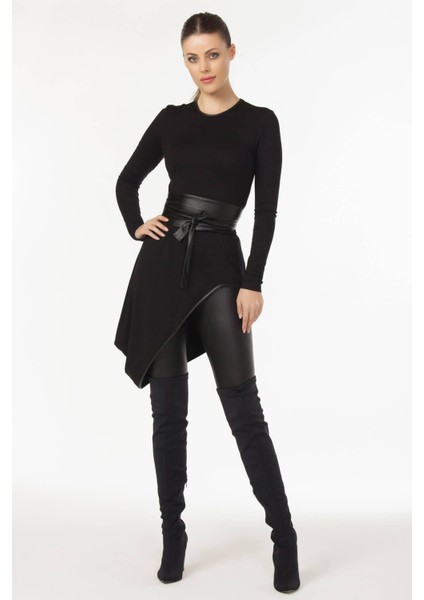 Kadın Siyah Asimetrik Kesim Bluz 19L6490 fiyatları