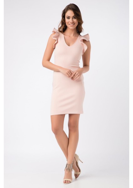 Kadın Mavi Kol Detay Elbise 17L5218 fiyatları