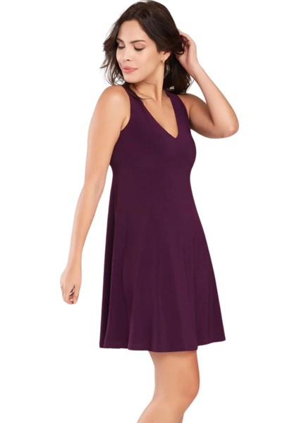 Kadın Bordo Yaka Detaylı Elbise 18L6346 fiyatları