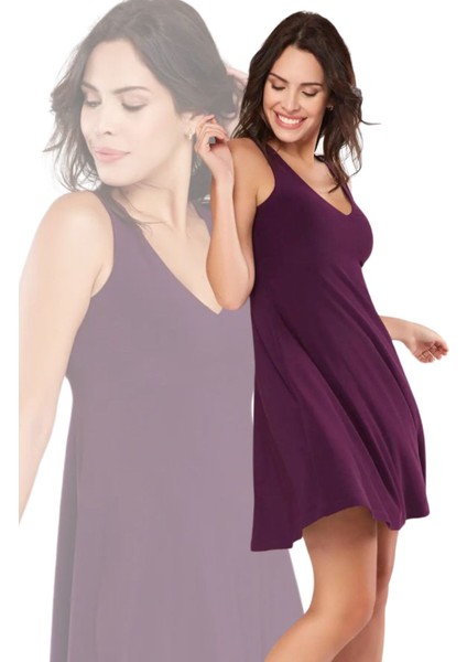 Kadın Bordo Yaka Detaylı Elbise 18L6346 fırsatları