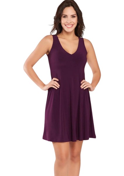 Kadın Bordo Yaka Detaylı Elbise 18L6346 indirimleri