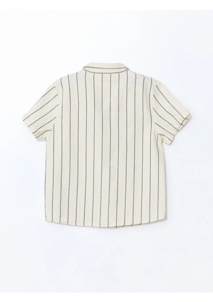 Lcw Kids Bej Resort Yaka Çizgili Erkek Çocuk Gömlek ve Pantolon 2'li modelleri