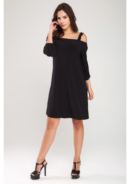 Kadın Bordo Ip Askılı Madonna Yaka Elbise 18L6274