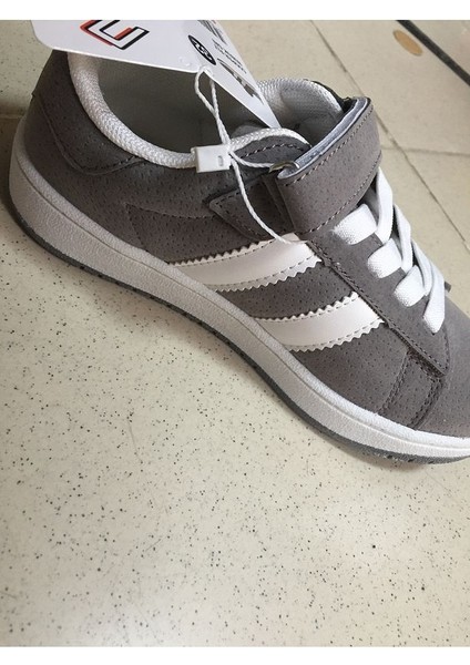 Cooper Çocuk Bantlı Cilt Sneaker Spor Ayakkabı Nubuk Gri fırsatları