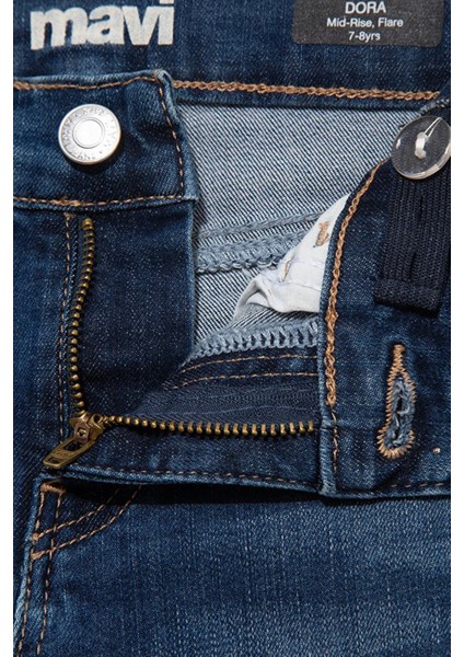 Dora Streç Pamuklu Bootcut Normal Bel Ispanyol Paça Jeans Kız Çocuk Kot Pantolon 7010722 modelleri