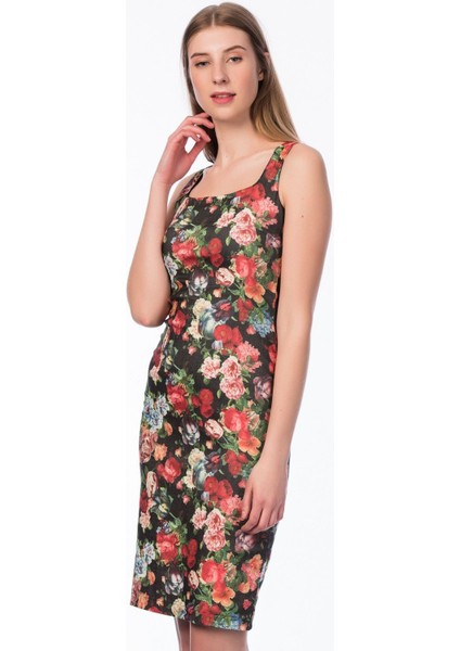 Kadın Desenli Kalem Elbise 16L4717