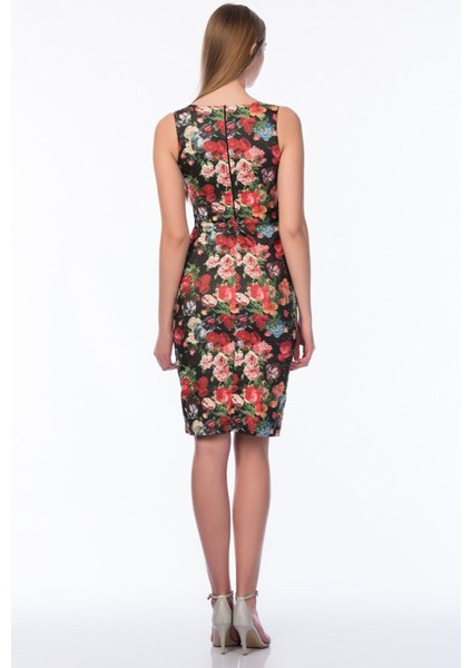 Kadın Desenli Kalem Elbise 16L4717 fiyatları