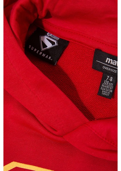 Baskılı Pamuklu Oversize Fit Kapüşonlu Sweat Erkek Çocuk Sweat 6S10133 fırsatları