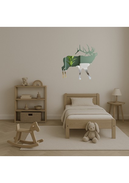 Minimalist Geyik Silueti Aynalı Tablo - KT6743-9000 fırsatları