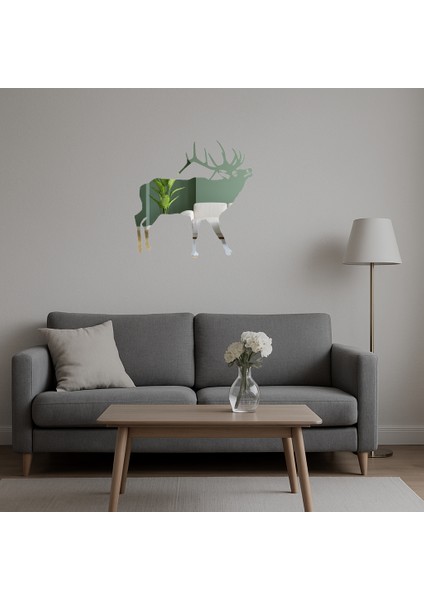 Minimalist Geyik Silueti Aynalı Tablo - KT6743-9000 indirimleri