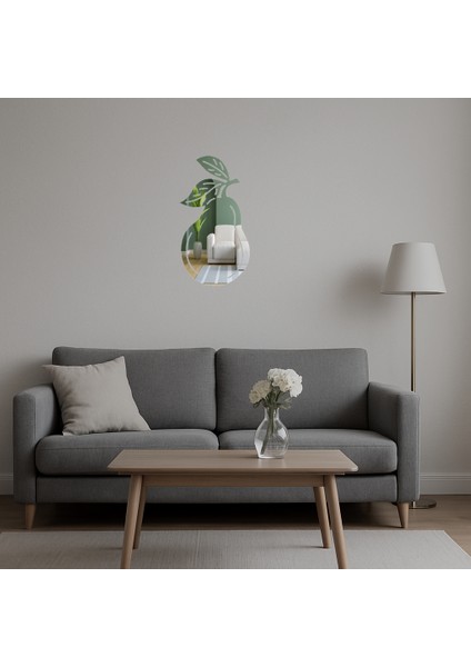 Armut ve Yaprak Desenli Dekoratif Aynalı Tablo - KT3928-3293 indirimleri