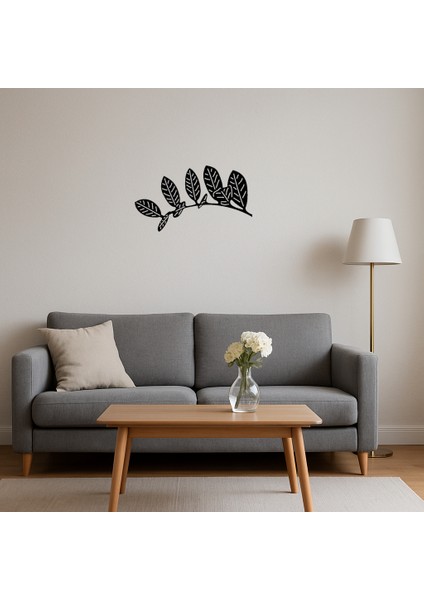 Zarif Yaprak Silüetli Mdf Dekoratif Tablo - KT8433-5056 fırsatları