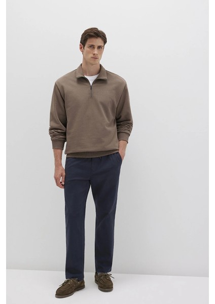 Streç Pamuklu Slim Straight Normal Bel Düz Paça Pantolon Erkek Pantolon 0010547