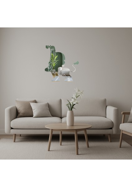 Kükreyen Aslan Dekoratif Duvar Aynalı Tablosu - KT1831-9023