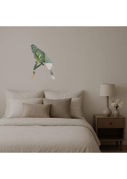 Tropikal Macaw Papağan Dekoratif Aynalı Tablo - KT6744-5863 fiyatları