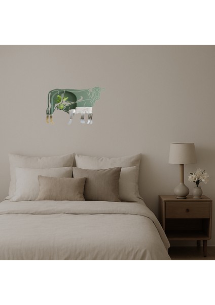 Boğa ve Buzağı Dekoratif Aynalı Tablo - KT6279-6248 fiyatları
