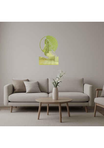 Yıldızlı Ayda Jedi Şövalyesi Altın Aynalı Tablo - KT3090-3743