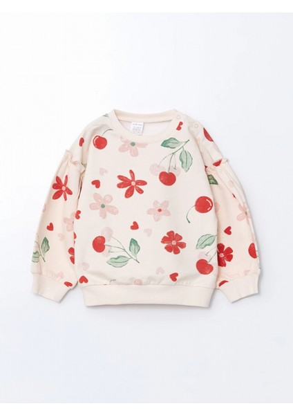 Lcw Baby Pembe Bisiklet Yaka Çiçekli Kız Bebek Sweatshirt ve Tayt 2'li fiyatları