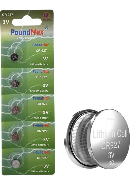 Lityum CR927 Düğme Piller, 3V | 1x 5-Pack