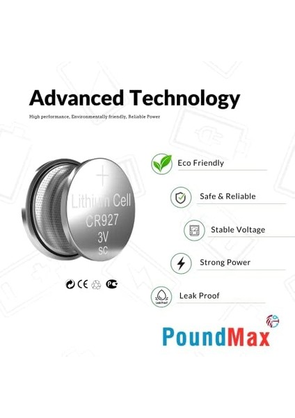 Lityum CR927 Düğme Piller, 3V | 1x 5-Pack fiyatları