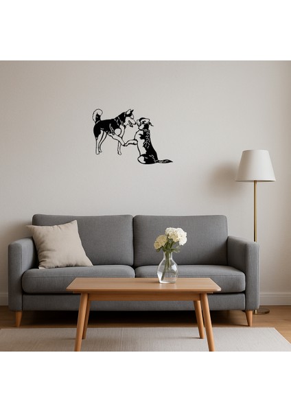 Oyun Oynayan Köpekler Mdf Dekoratif Tablolar Seti - KT5696-3546 fırsatları