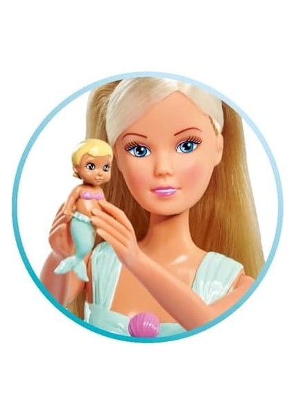 Steffi Love Mermaid Family Giydirilebilir Oyuncak Bebekler, Hamile Deniz Kızı ve Deniz Adamı Kevin, Bebek Yatağı Ile, 29 Cm, 3 Yaş ve Üzeri Çocuklar Için modelleri
