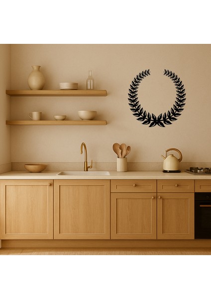 Yuvarlak Zeytin Dalı Tasarımlı Dekoratif Tablo - KT4226-2519 fiyatları