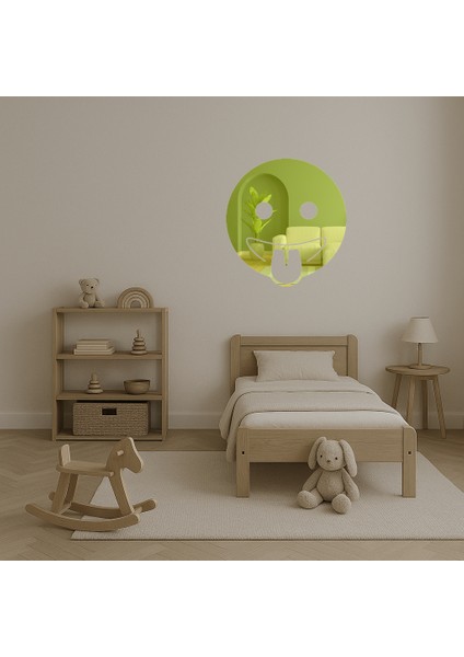 Dil Çıkartan Emoji Altın Aynalı Tablosu - KT6841-1354 fırsatları