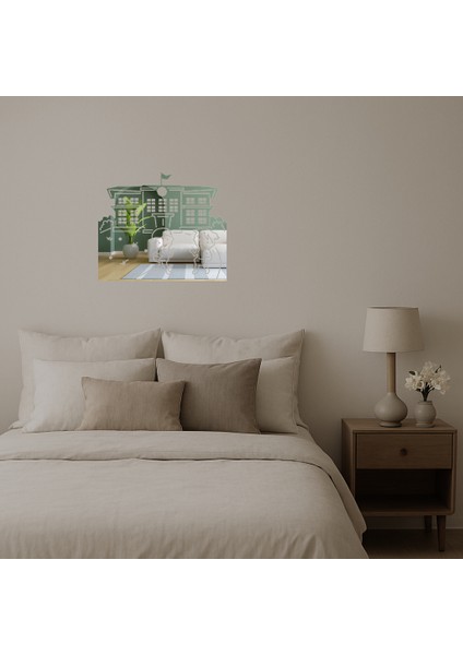 Öğrencili Okul Binası Dekoratif Aynalı Tablo - KT3184-2374 fiyatları