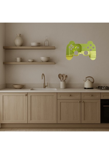 Oyun Konsolu Temalı Dekoratif Altın Aynalı Tablo - KT7162-1200 modelleri
