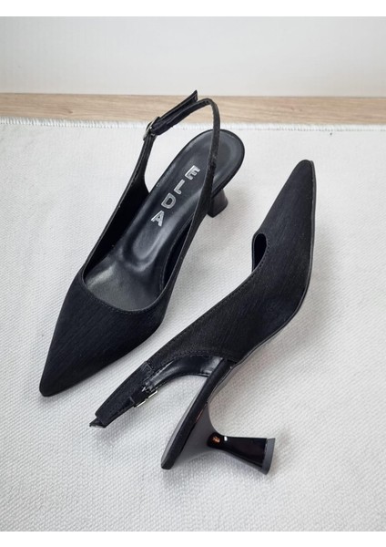 Yeni Sezon Siyah Simli Saten Ince Topuklu Abiye Kadın Ayakkabı Stiletto modelleri