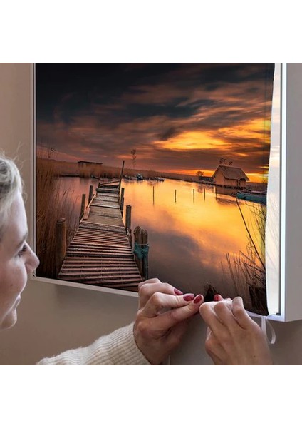 LED Işıklı, Değiştirilebilir Kumaşlı Tablo (Led Çerçeve + 1 Kumaş Görsel) - Kişiye Özel 20x30cm - 30x40cm - 50x50cm fırsatları