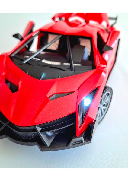 Vardem Uzaktan Kumandalı Şarjlı ve Işıklı 1:18 Kırmızı Full Fonksiyon Kapı ve Motor Kapağı Açık Spor Araba fırsatları
