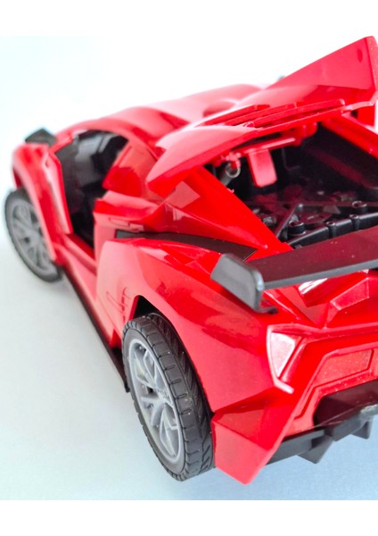 Vardem Uzaktan Kumandalı Şarjlı ve Işıklı 1:18 Kırmızı Full Fonksiyon Kapı ve Motor Kapağı Açık Spor Araba indirimleri