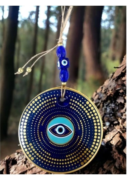 Altın Puantiyeli Nazar Boncuk Gözlü Duvar Süsü modelleri