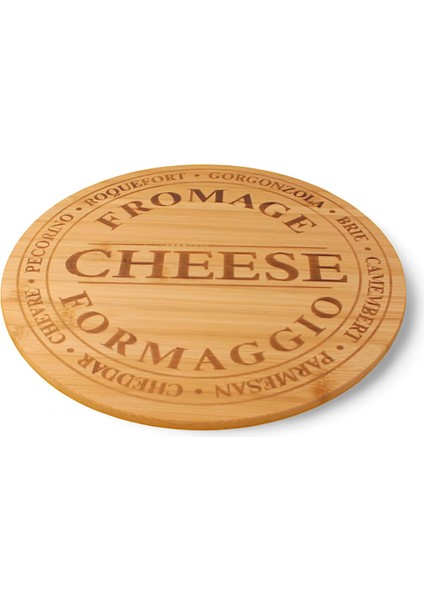 Bambu Peynir ve Kesim Sunum Tahtası Yuvarlak 27,5cm*27,5cm*1,5cm - Ahşap Peynir, Kesme Tahtası ve Sunum Tepsisi