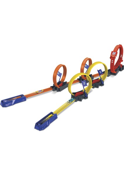 Wheels Çok Çemberli Yarış Seti™ Çok Çemberli Yarış™ Oyun Seti ve 1 Araba, 4-10 Yaş Arası Çocuklar Için Hediye HDR83