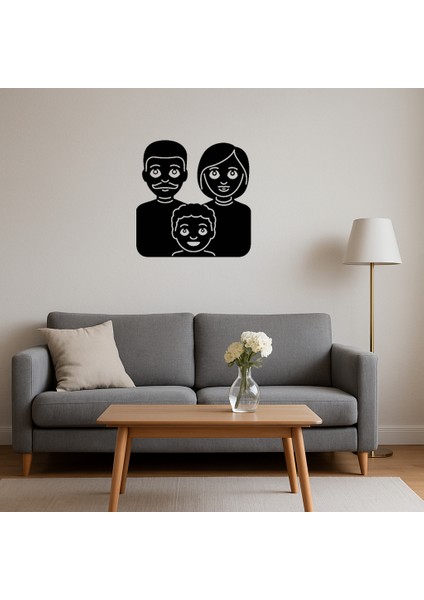 Iç Mekan Dekoratif Aile: Anne Baba ve Oğul Emoji Tablosu - KT9670-2500 fırsatları