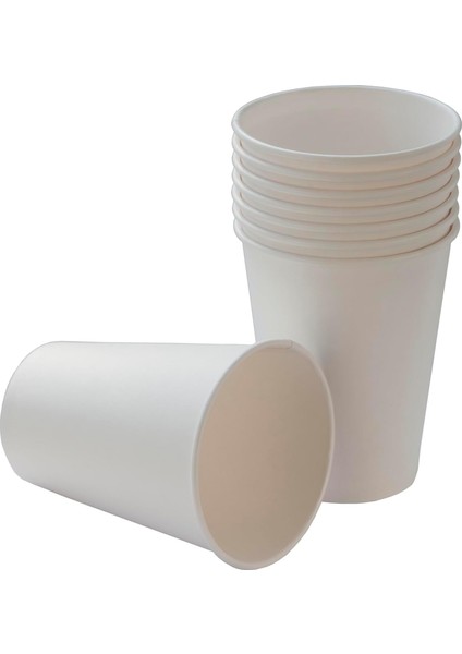 12 Oz Beyaz Tek Kullanımlık Karton Bardak 300 Ml, Kahve, Çay, Ofis, Ev ve Parti Kullanımı Için Bardaklar - 50'li Paket