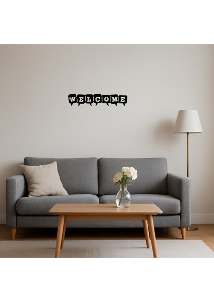 Hoş Geldiniz Sms Desenli Dekoratif Mdf Tablo - KT4277-6873 fırsatları
