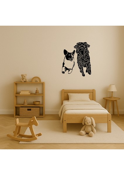 Koşan Küçük Köpekler Mdf Dekoratif Tablo - KT9488-6349 modelleri