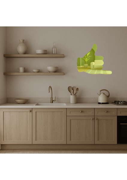 Iç Mekan Dekoratif El Işareti Altın Aynalı Tablosu - KT1611-6514 modelleri
