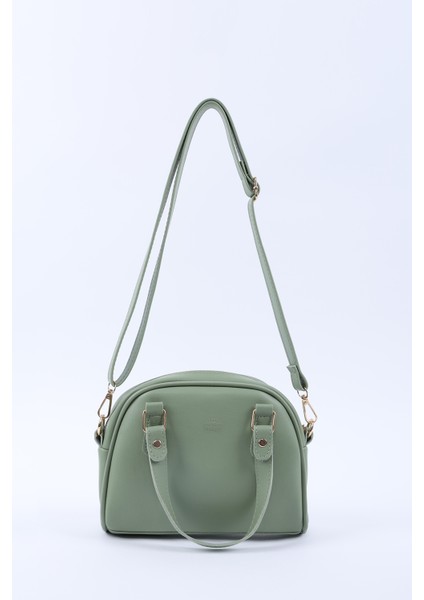 Mint Yeşil SHK205 Suni Deri Fermuarlı Tek Bölmeli Ayarlanabilir Askılı El,kol ve Omuz Çantası