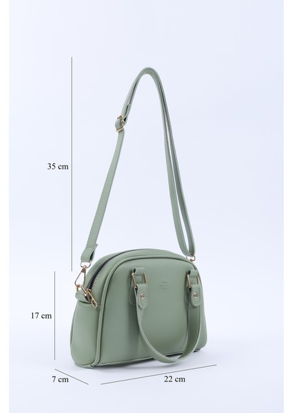 Mint Yeşil SHK205 Suni Deri Fermuarlı Tek Bölmeli Ayarlanabilir Askılı El,kol ve Omuz Çantası fiyatları